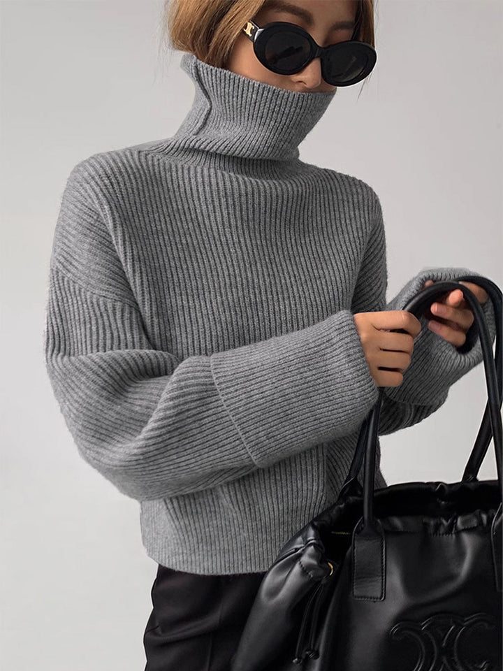 Women's Ribbed Turtleneck Warm Sweater