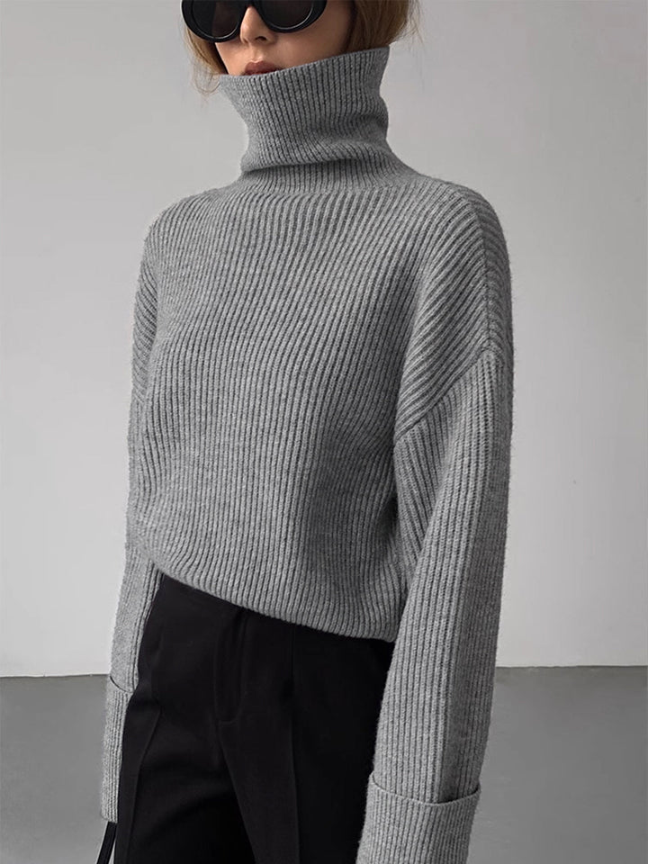 Women's Ribbed Turtleneck Warm Sweater