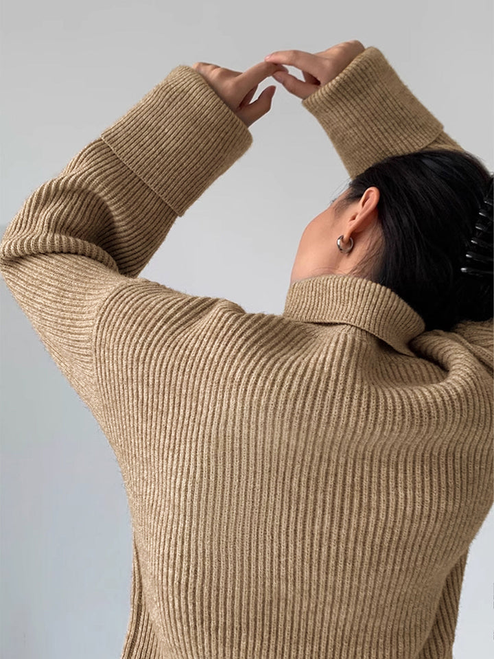 Women's Ribbed Turtleneck Warm Sweater