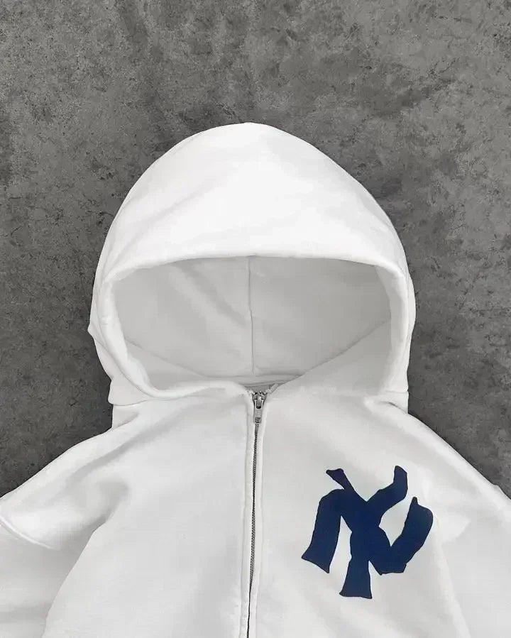Women's Oversized Y2K Hoodie – Abstract Art Design