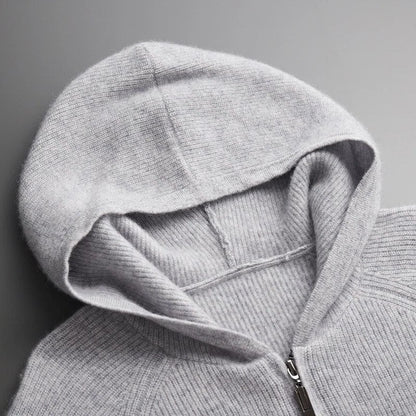 Men's Cotton Adjustable Hood Casual Hoodie for Cold Winter Days