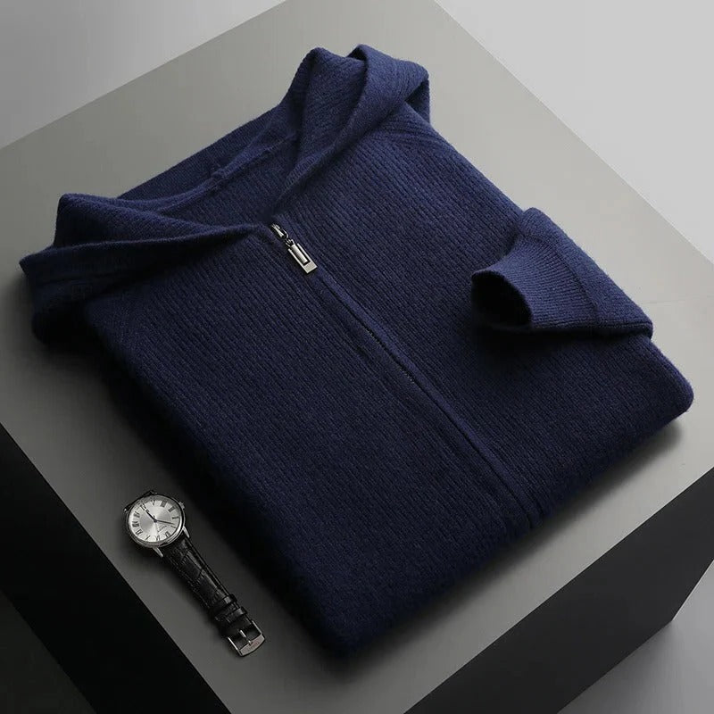 Men's Cotton Adjustable Hood Casual Hoodie for Cold Winter Days