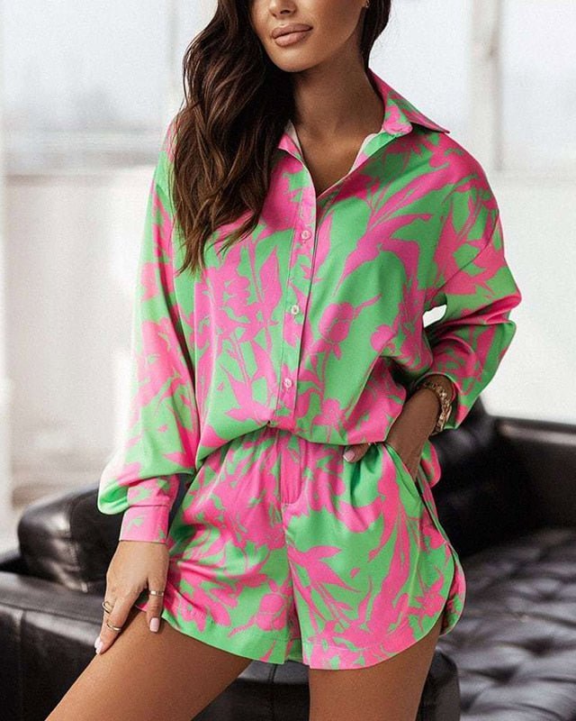 Violet | Women's Floral Print Relaxed Fit Two-Piece Outfit