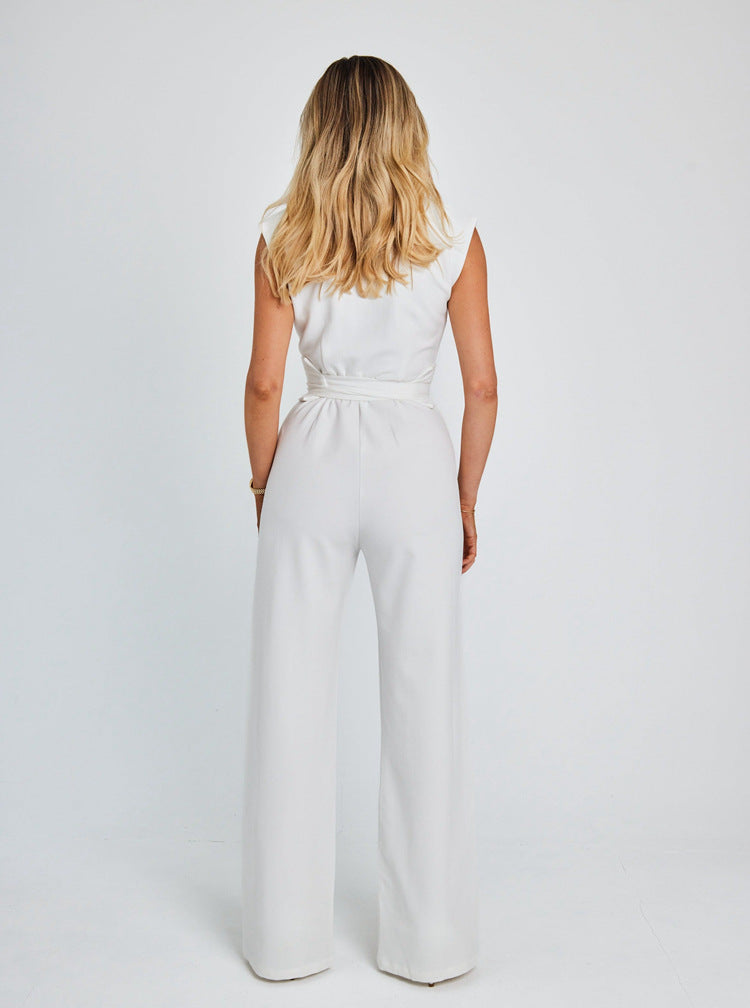 Women's Violet Sleeveless Jumpsuit for Stylish Summer Wear