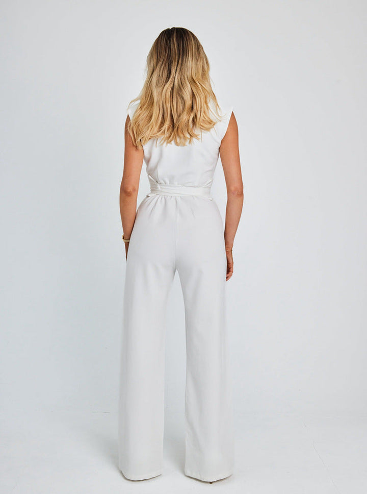Women's Violet Sleeveless Jumpsuit for Stylish Summer Wear