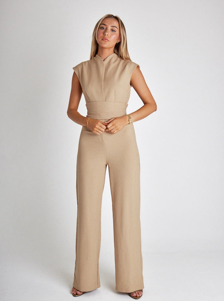 Women's Violet Sleeveless Jumpsuit for Stylish Summer Wear