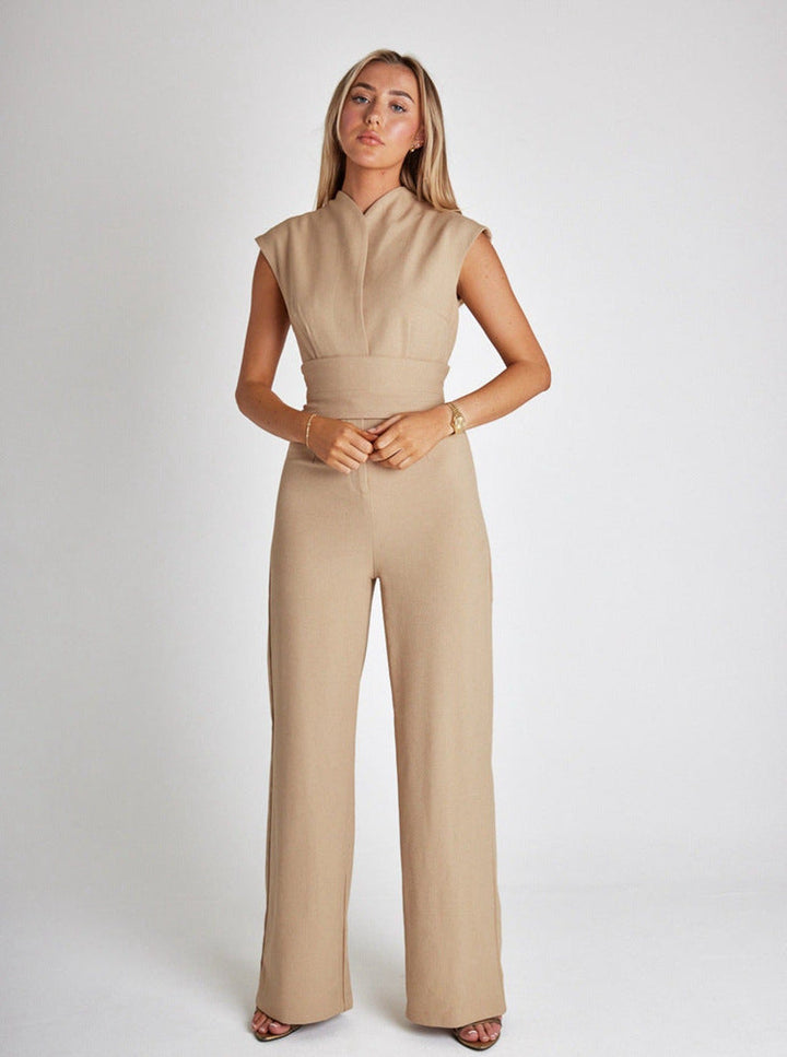 Women's Violet Sleeveless Jumpsuit for Stylish Summer Wear