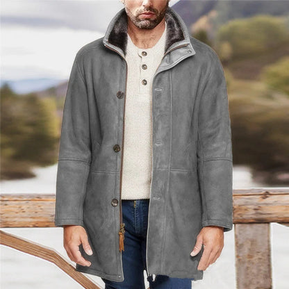 Wasserabweisende Herren-Winterjacke mit kuscheligem Futter, langer Schnitt