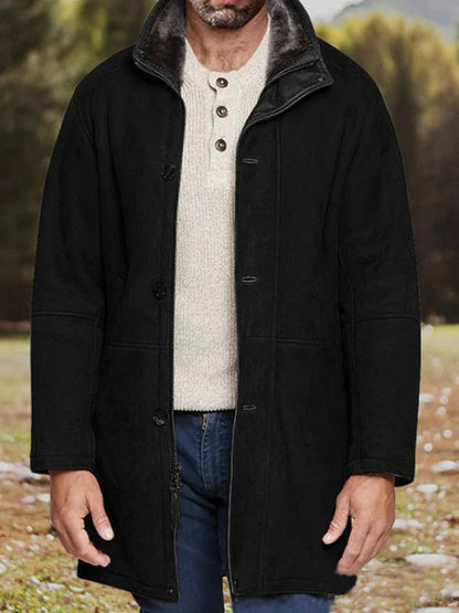 Wasserabweisende Herren-Winterjacke mit kuscheligem Futter, langer Schnitt