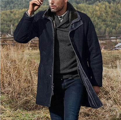 Wasserabweisende Herren-Winterjacke mit kuscheligem Futter, langer Schnitt