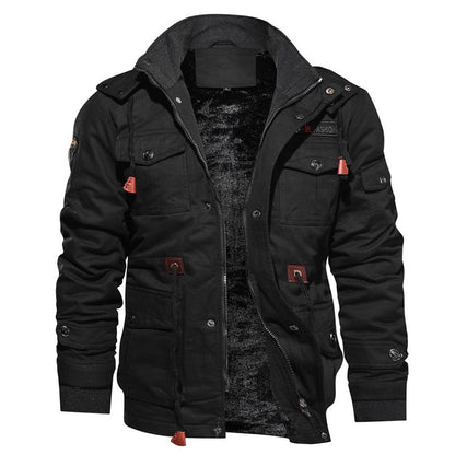 Men's Waterproof Winter Jacket with Adjustable Removable Hood