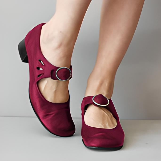 Sophia | Women's Leather Wedge Sandals with Buckle Detail