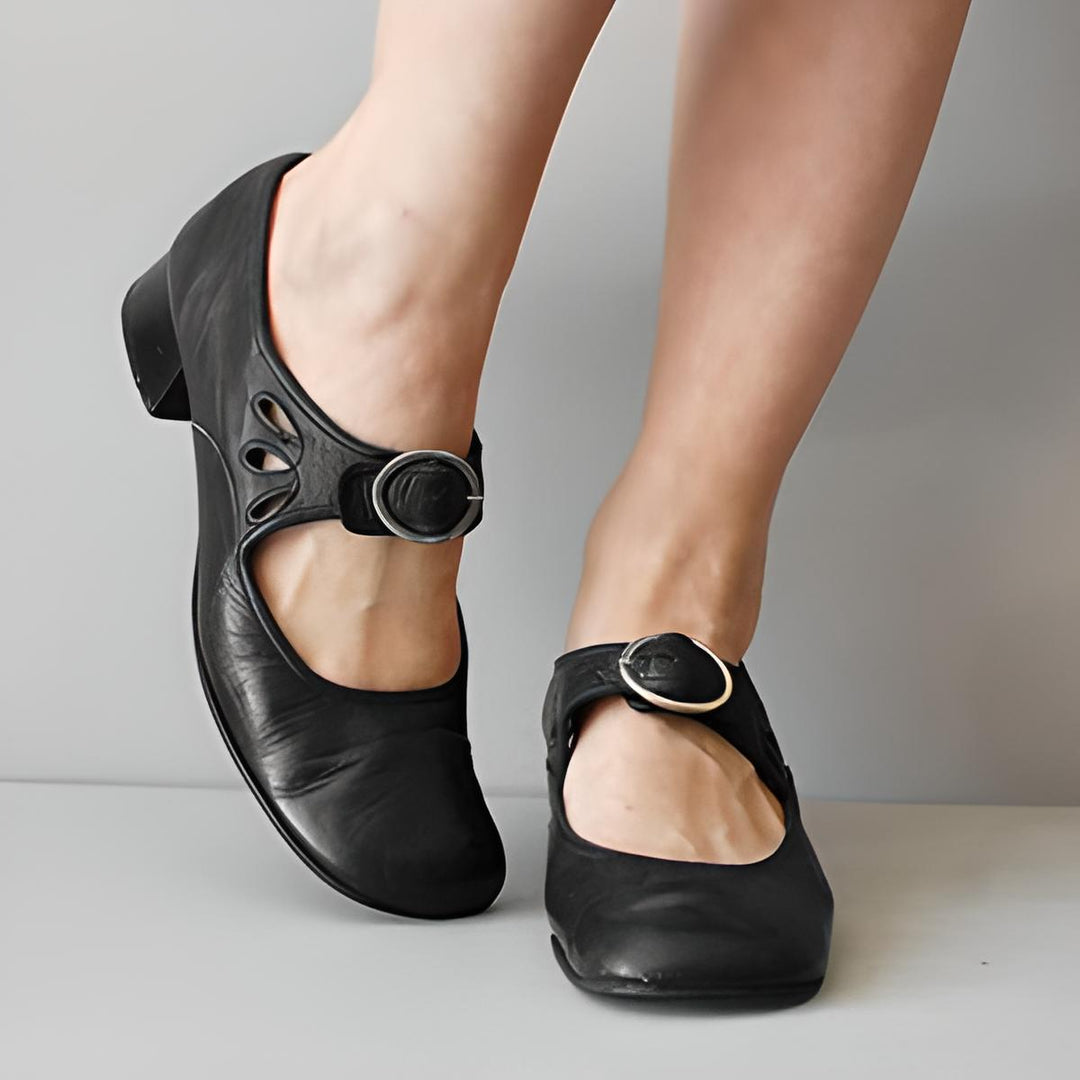 Sophia | Women's Leather Wedge Sandals with Buckle Detail